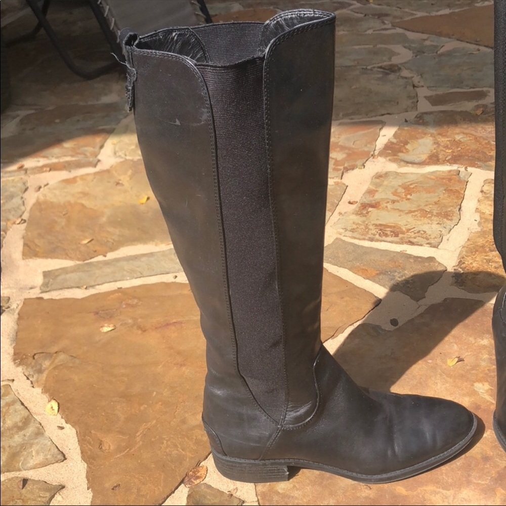 Sam Edelman Black Leather Knee High Boots
